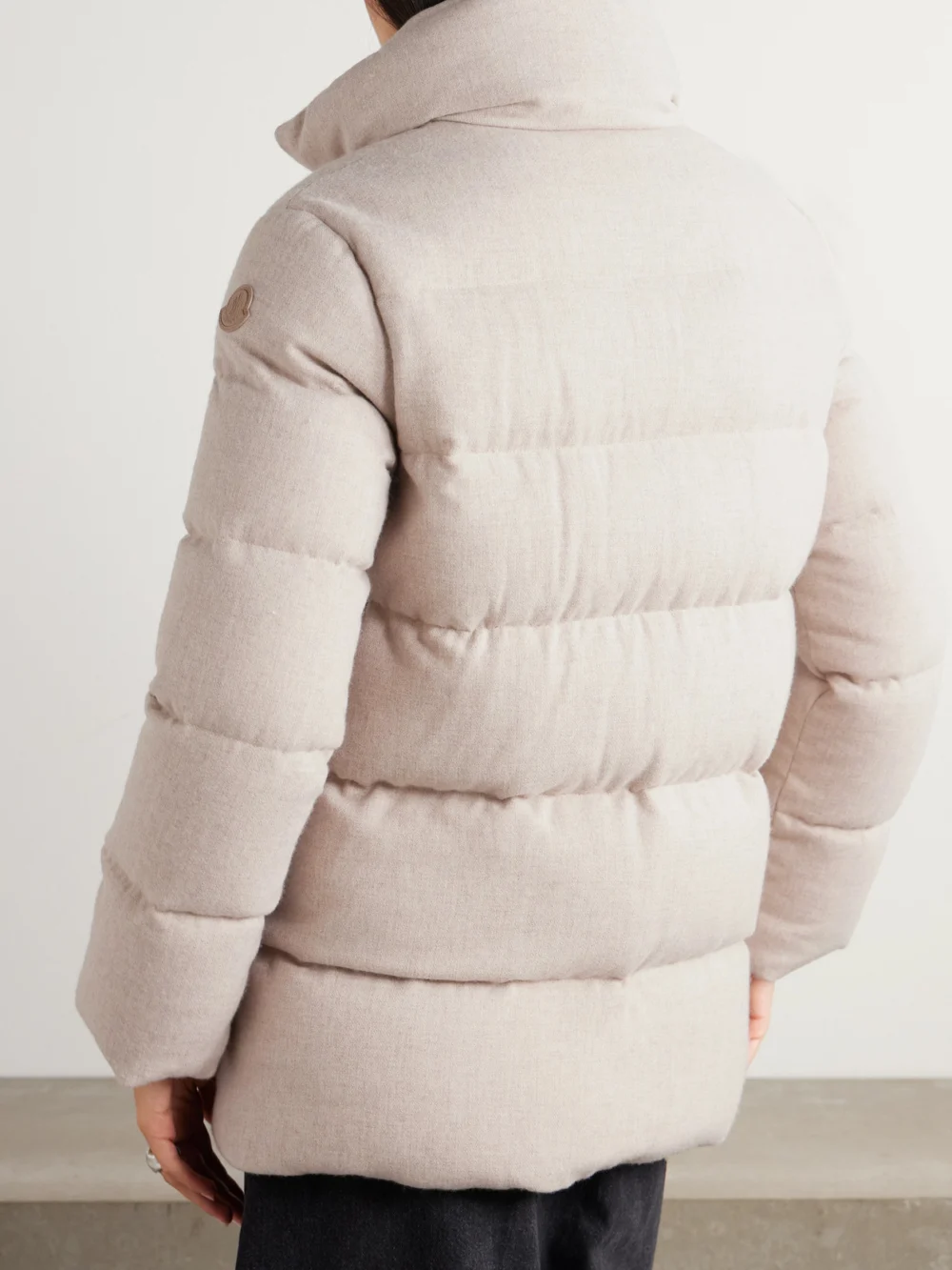 Back view of the Moncler Bonaguil Padded Wool and Cashmere-blend Down Jacket