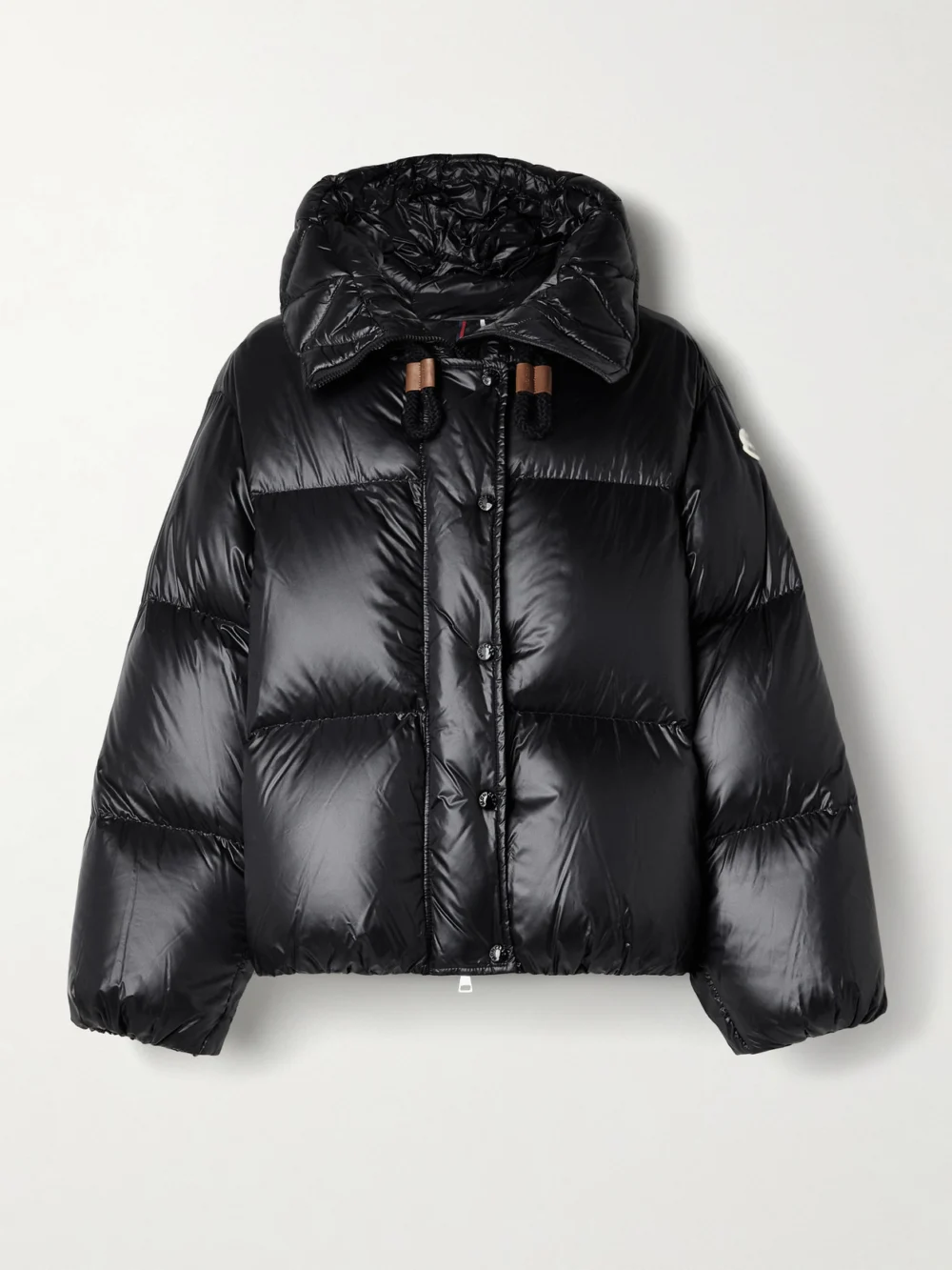 Moncler Borey Hooded Padded Quilted Shell Down Jacket in black
