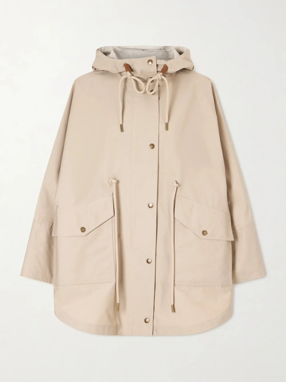 Moncler Brunnera Hooded Cotton-blend Jacket in camel