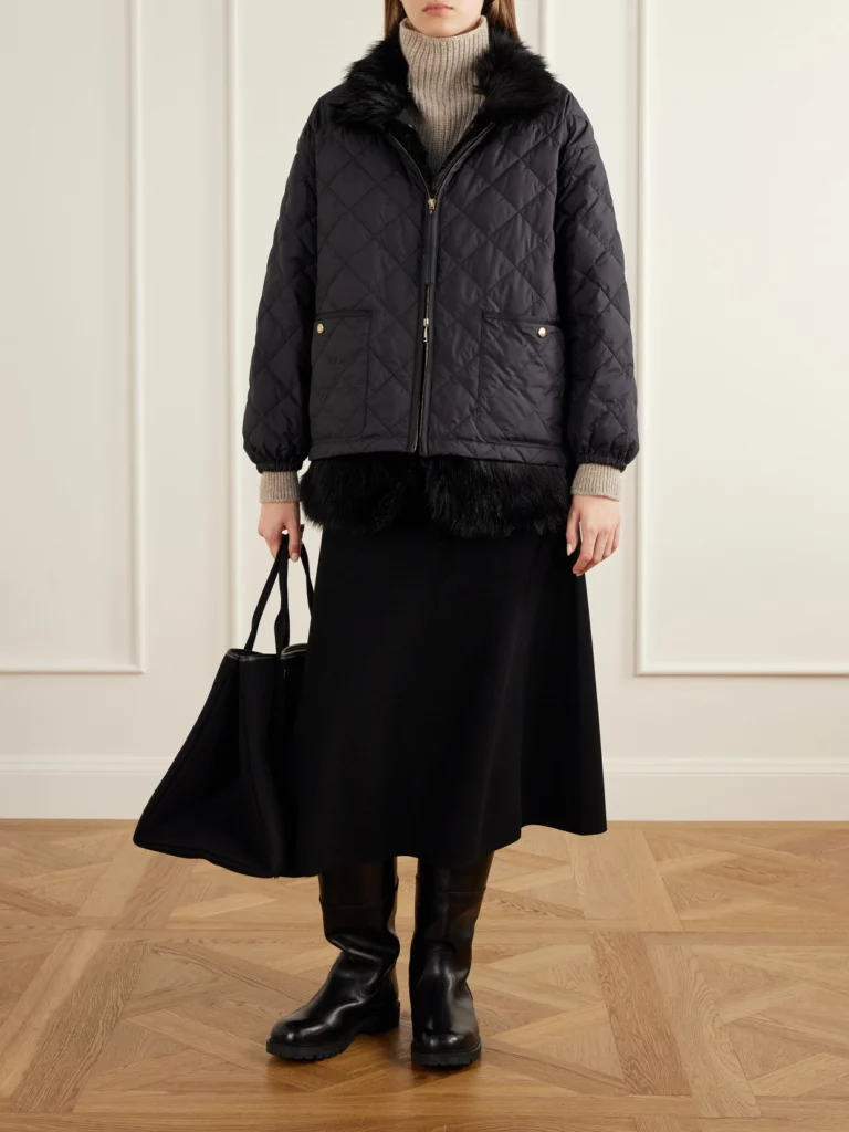 Moncler Chaleureux Plush-trimmed Shell Quilted Down Jacket