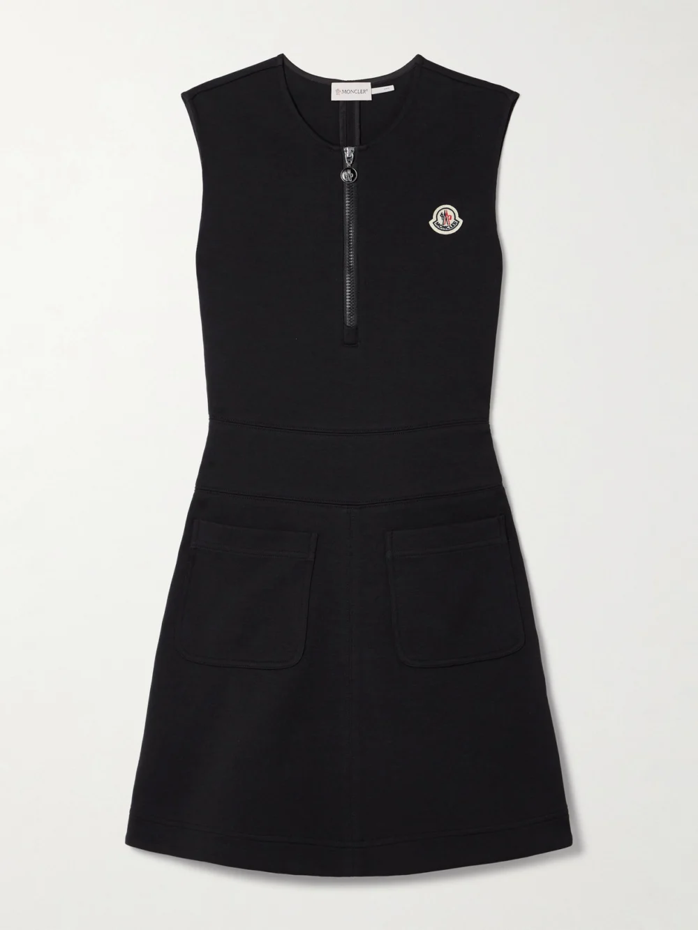Moncler Cotton-blend Jersey Mini Dress in black