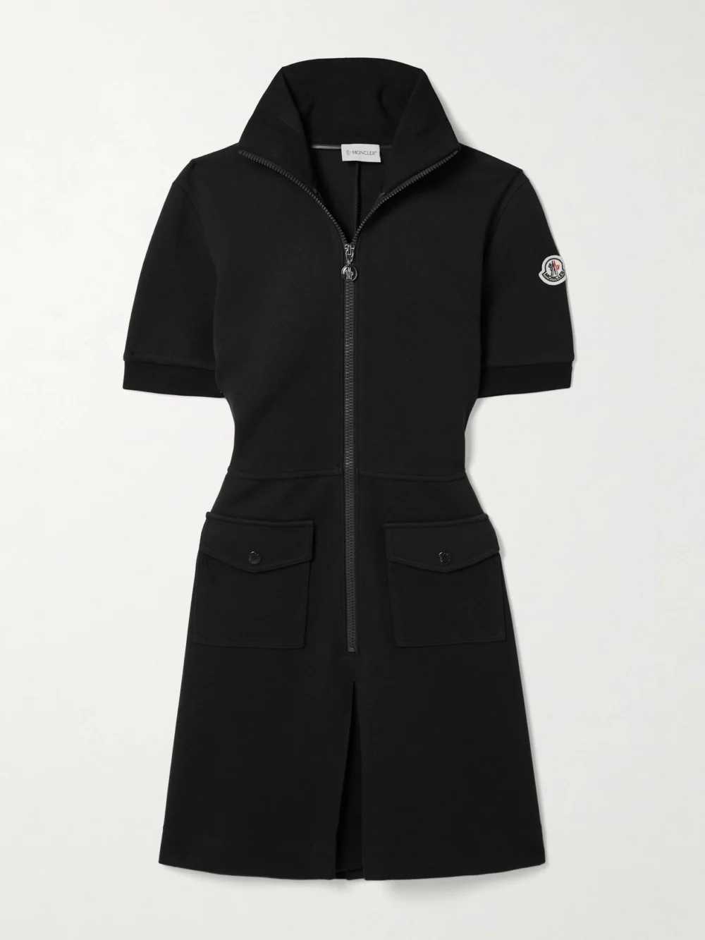 Moncler Cotton-blend Piqué Mini Dress in navy
