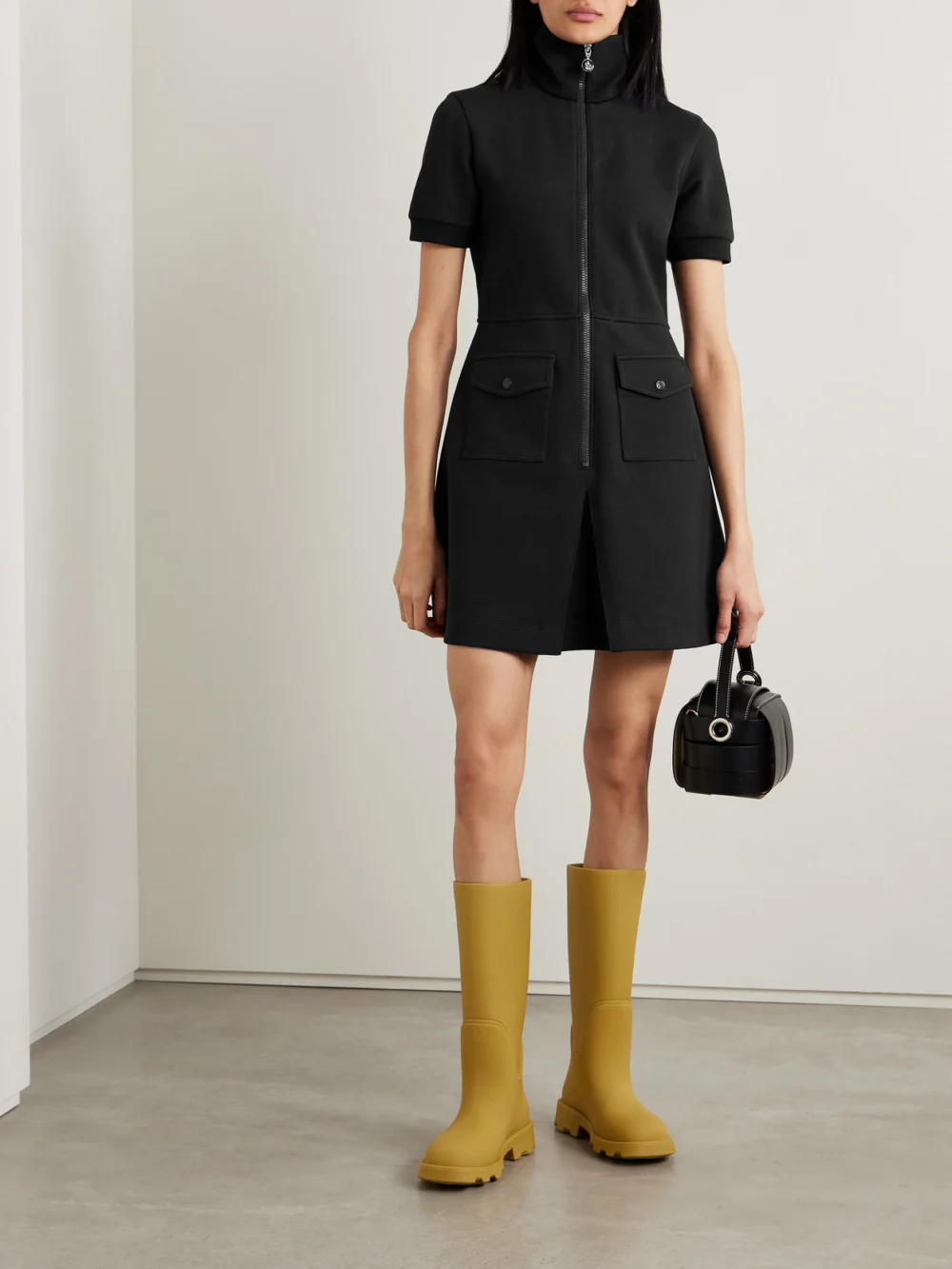 Moncler Cotton-blend Piqué Mini Dress, worn by a model