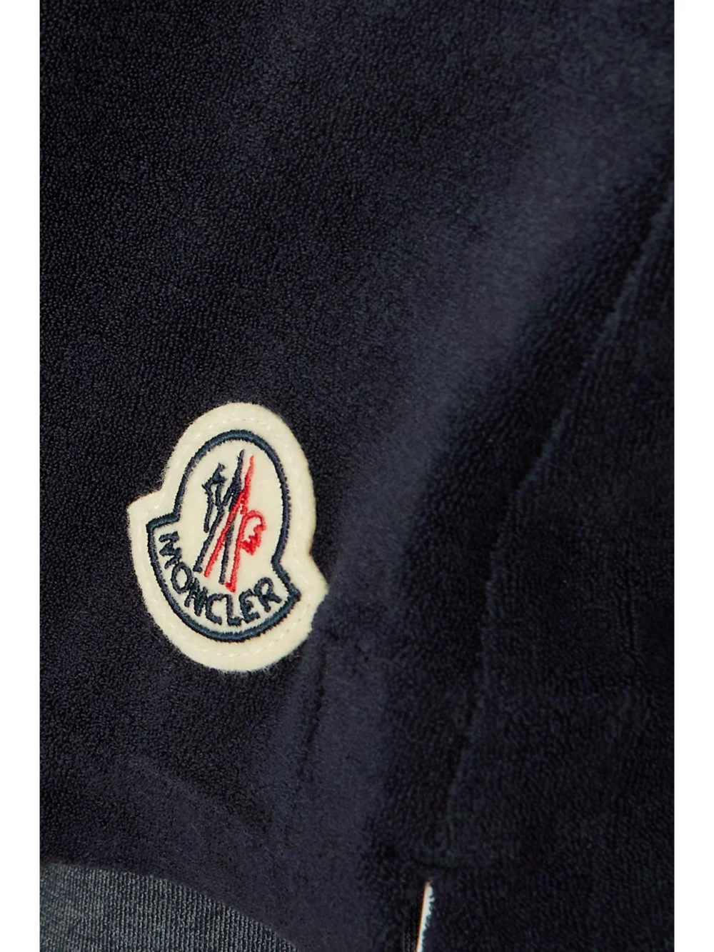 Close-up detail of the Moncler Cotton-blend Terry Shorts