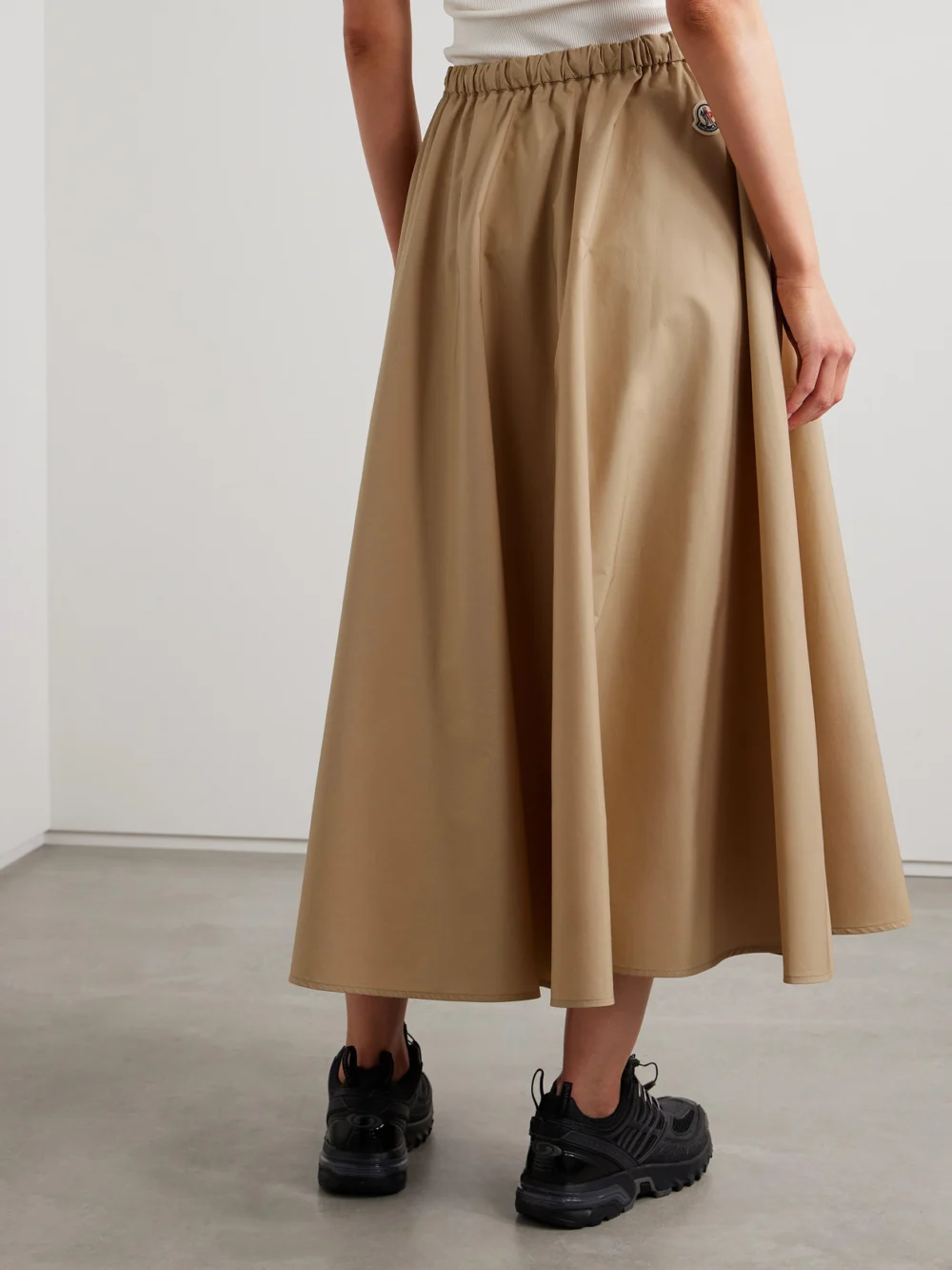 Back view of the Moncler Cotton-poplin Maxi Skirt