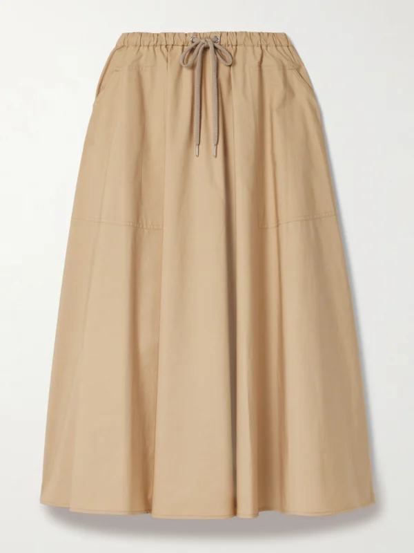 Moncler Cotton-poplin Maxi Skirt