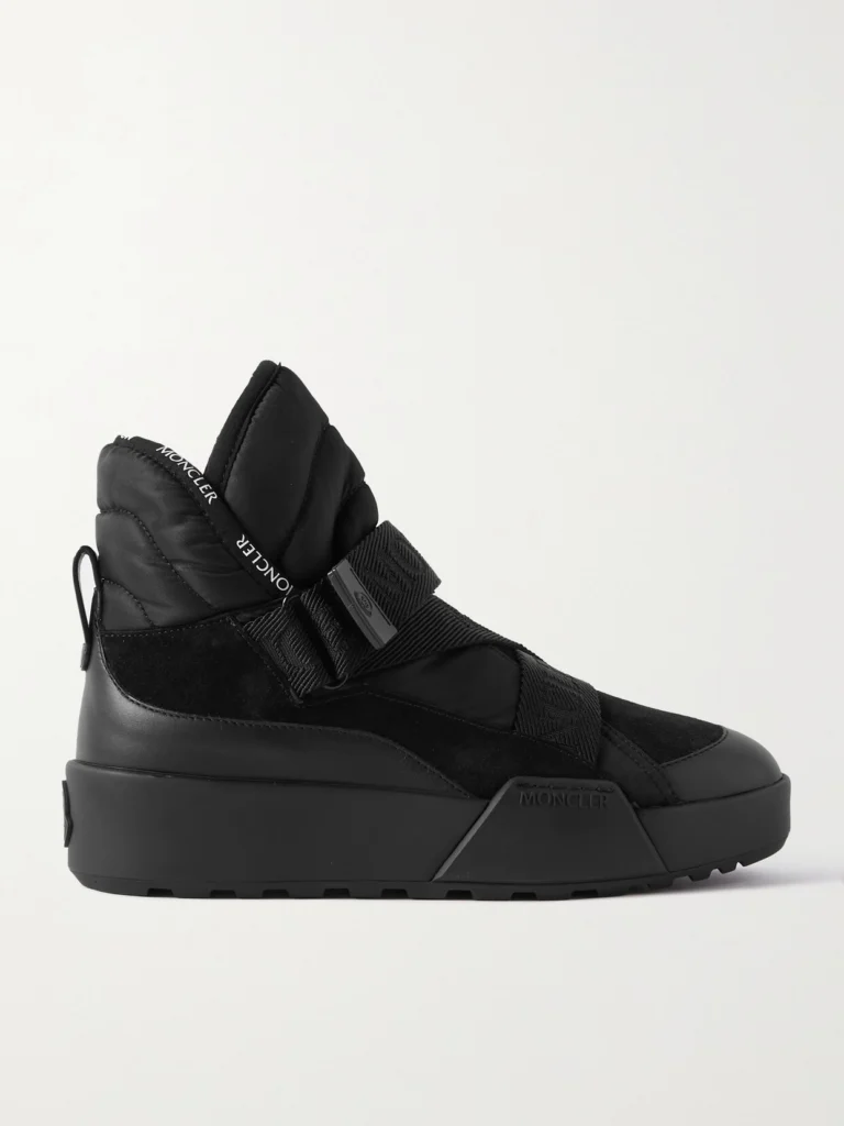 Moncler Cross Promyx Suede-trimmed Quilted Shell and Leather High-top Sneakers
