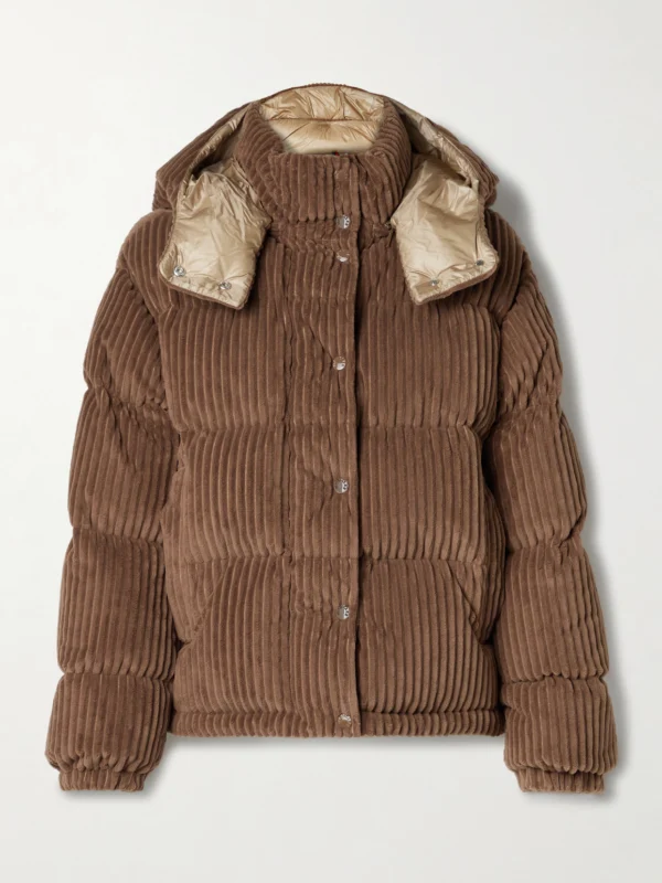 Moncler Daos Hooded Padded Quilted Corduroy Down Jacket
