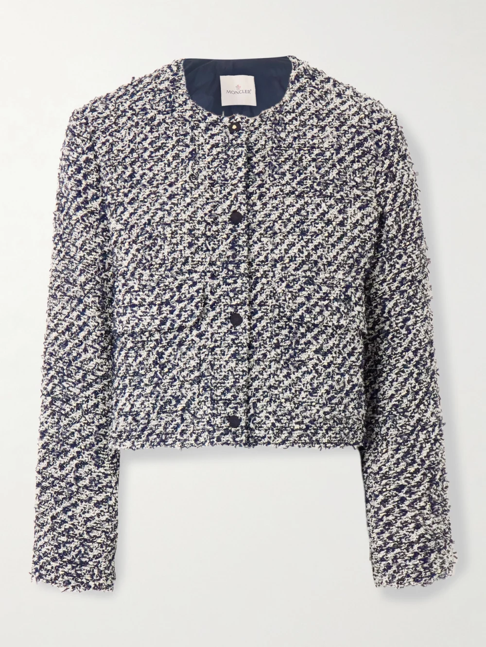 Moncler Dauphin Quilted Shell-paneled Cotton-blend Tweed Down Jacket in gray