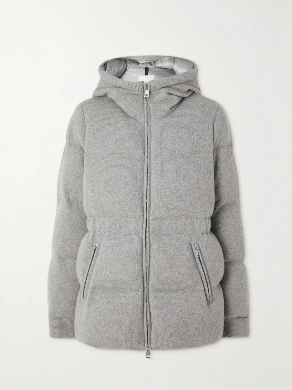 Moncler Daval Hooded Quilted Cashmere-blend Down Jacket in beige