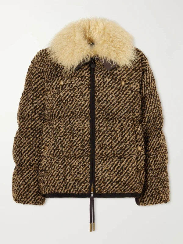 Moncler Dynamique Plush-trimmed Bouclé Quilted Down Jacket