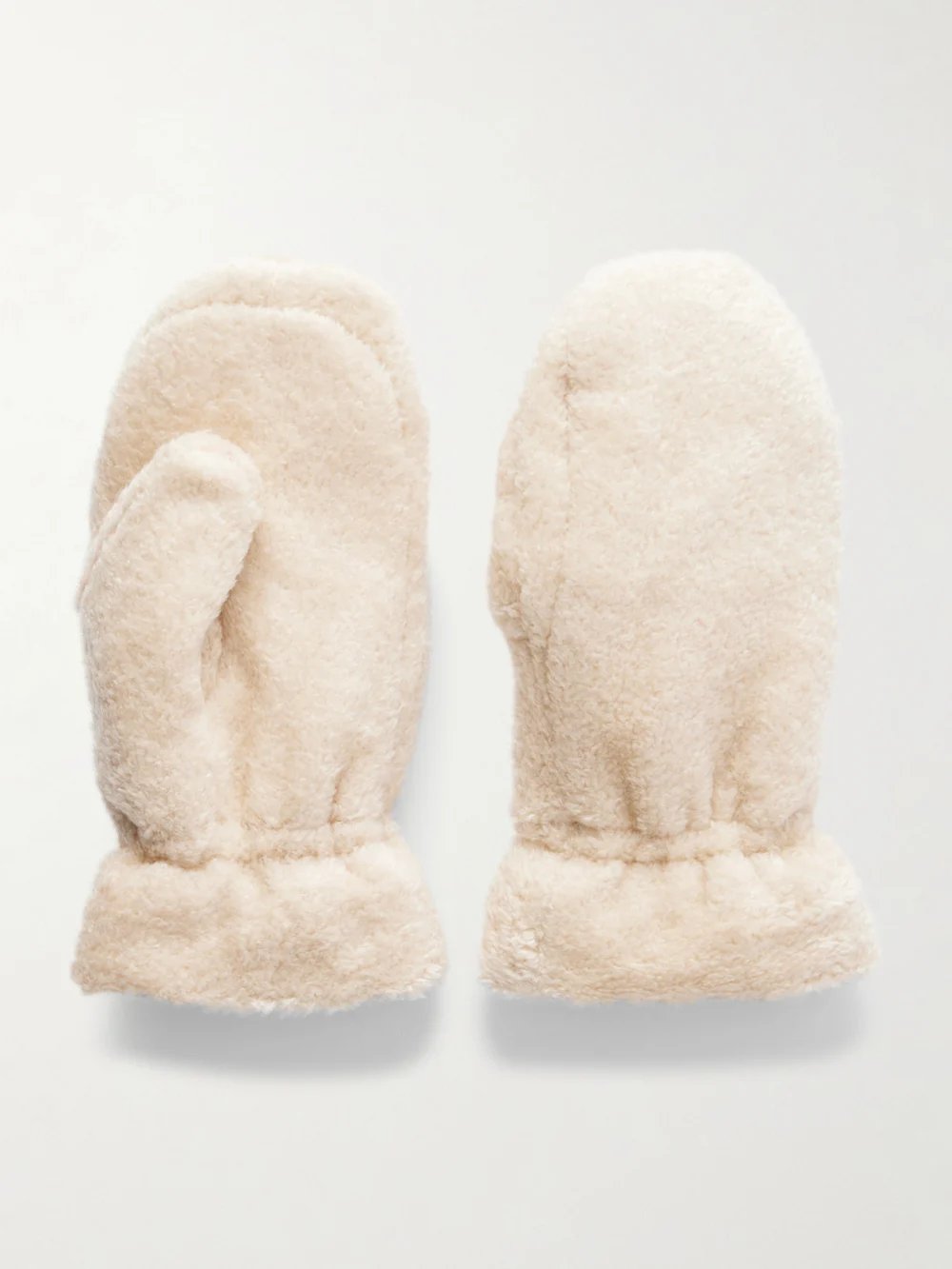 Moncler Embroidered Fleece Gloves in beige