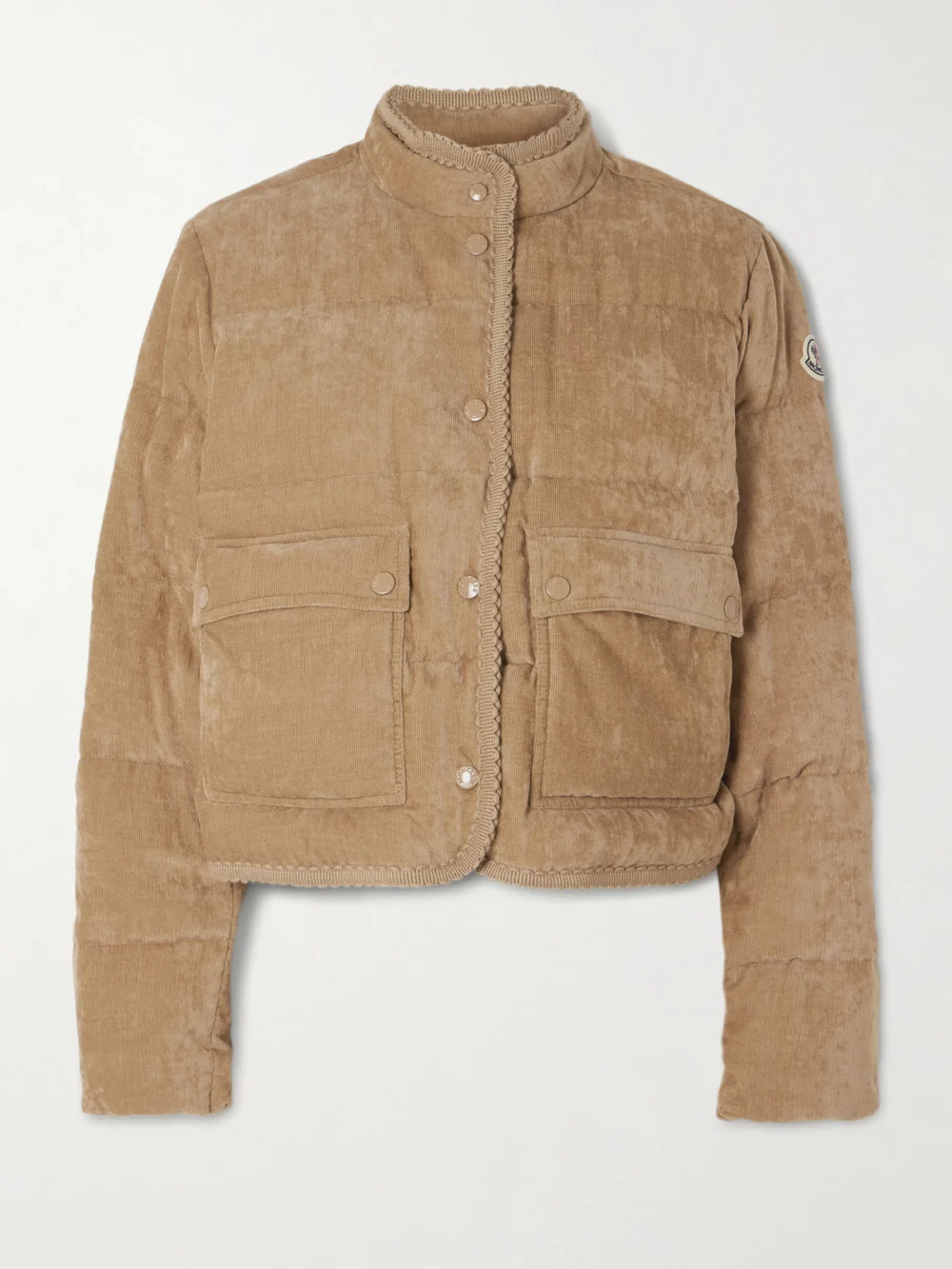 Moncler Essarts Ricrac-trimmed Quilted Padded Down Corduroy Jacket in brown
