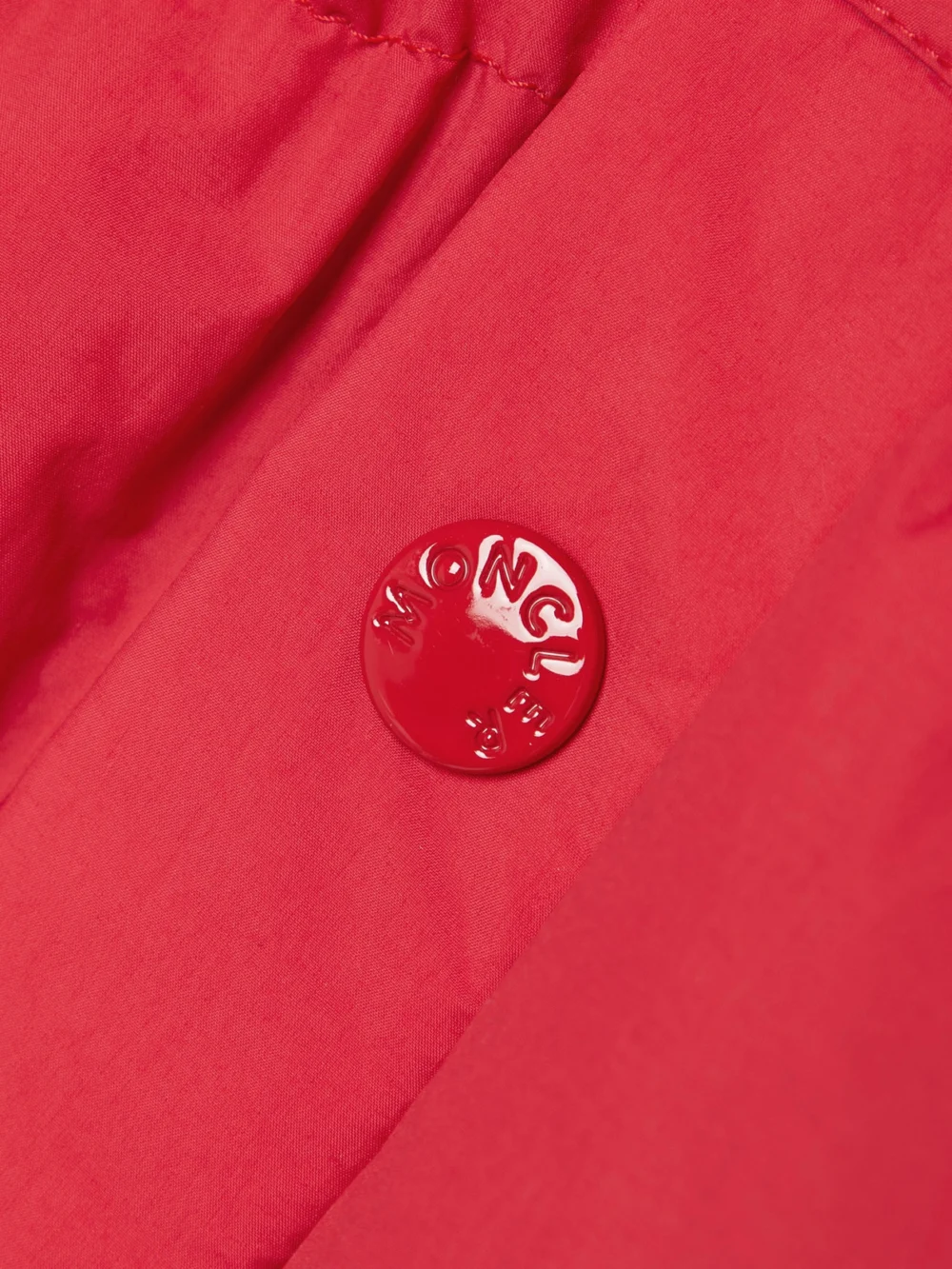 Close-up detail of the Moncler Etival Hooded Quilted Shell Down Jacket