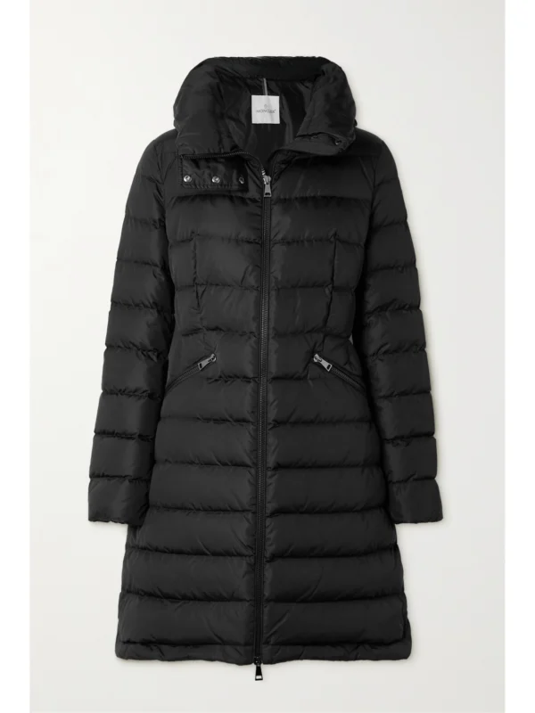 Moncler Flammette Hooded Quilted Shell Coat