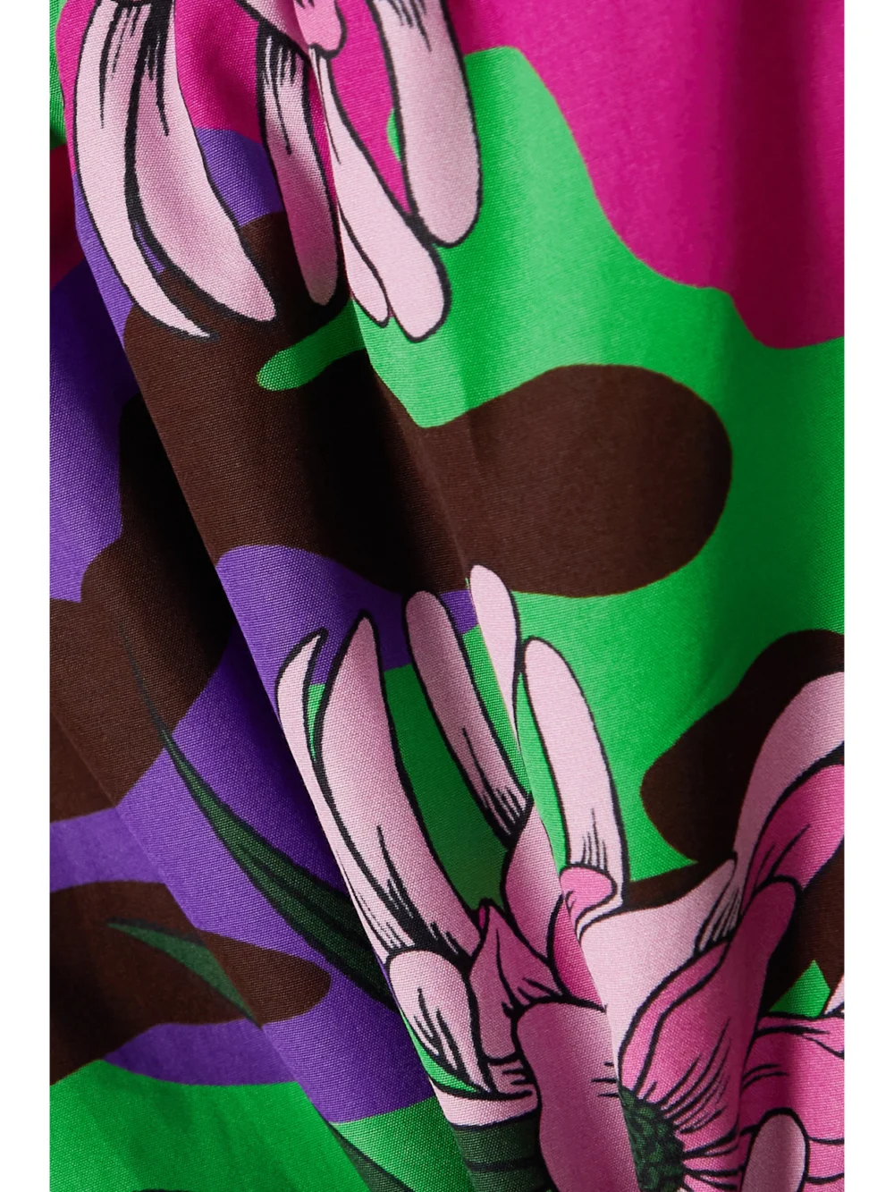 Close-up detail of the Moncler Floral-print Cotton-poplin Shorts