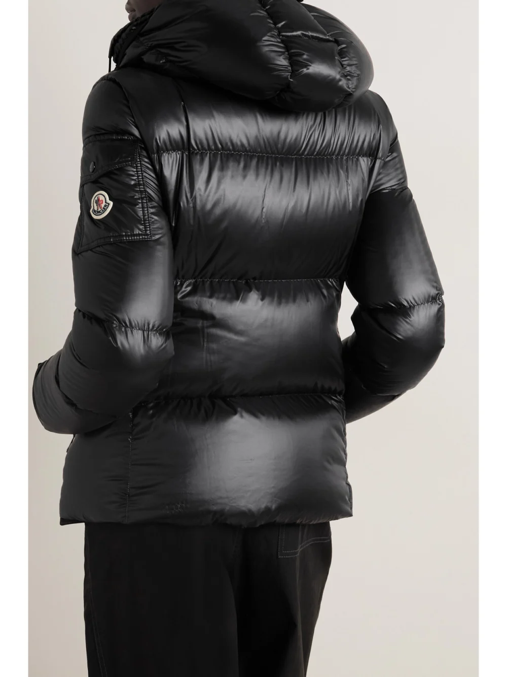 Back view of the Moncler Fourmine Hooded Quilted Shell Down Jacket