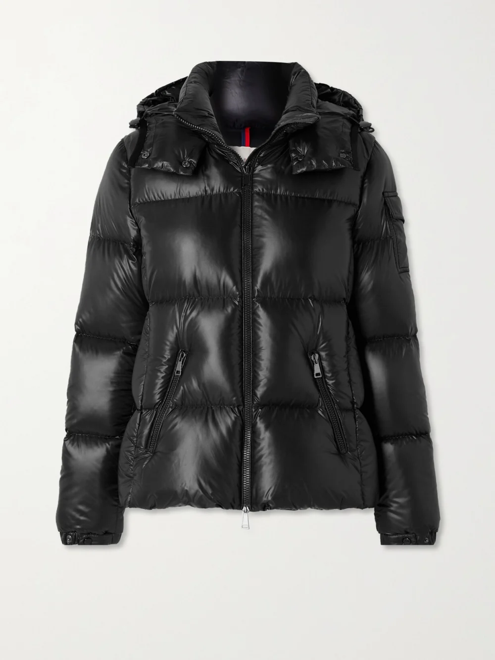 Moncler Fourmine Hooded Quilted Shell Down Jacket in black