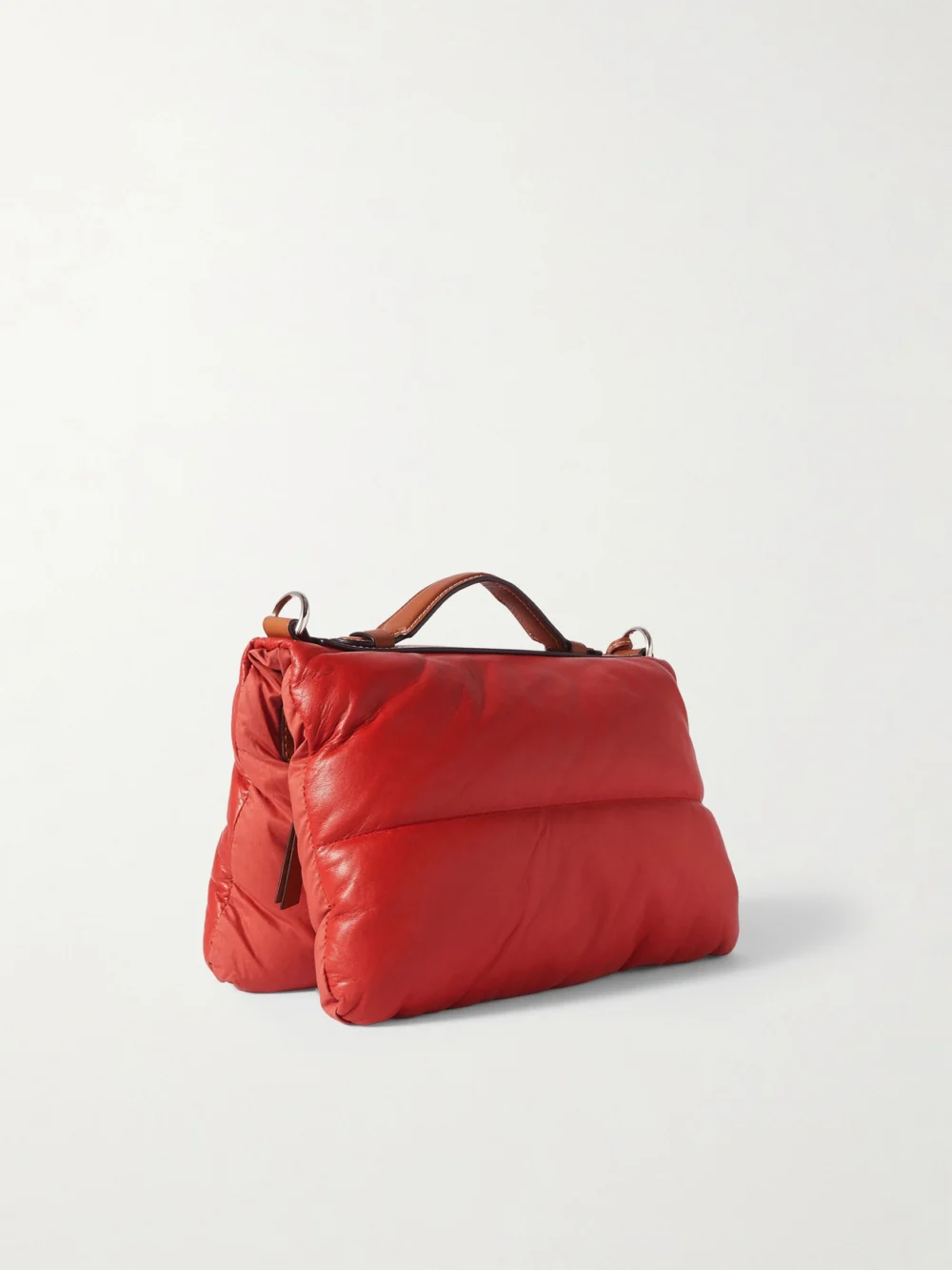 Back view of the Moncler Genius + 1 Jw Anderson Quilted Padded Shell and Leather Tote