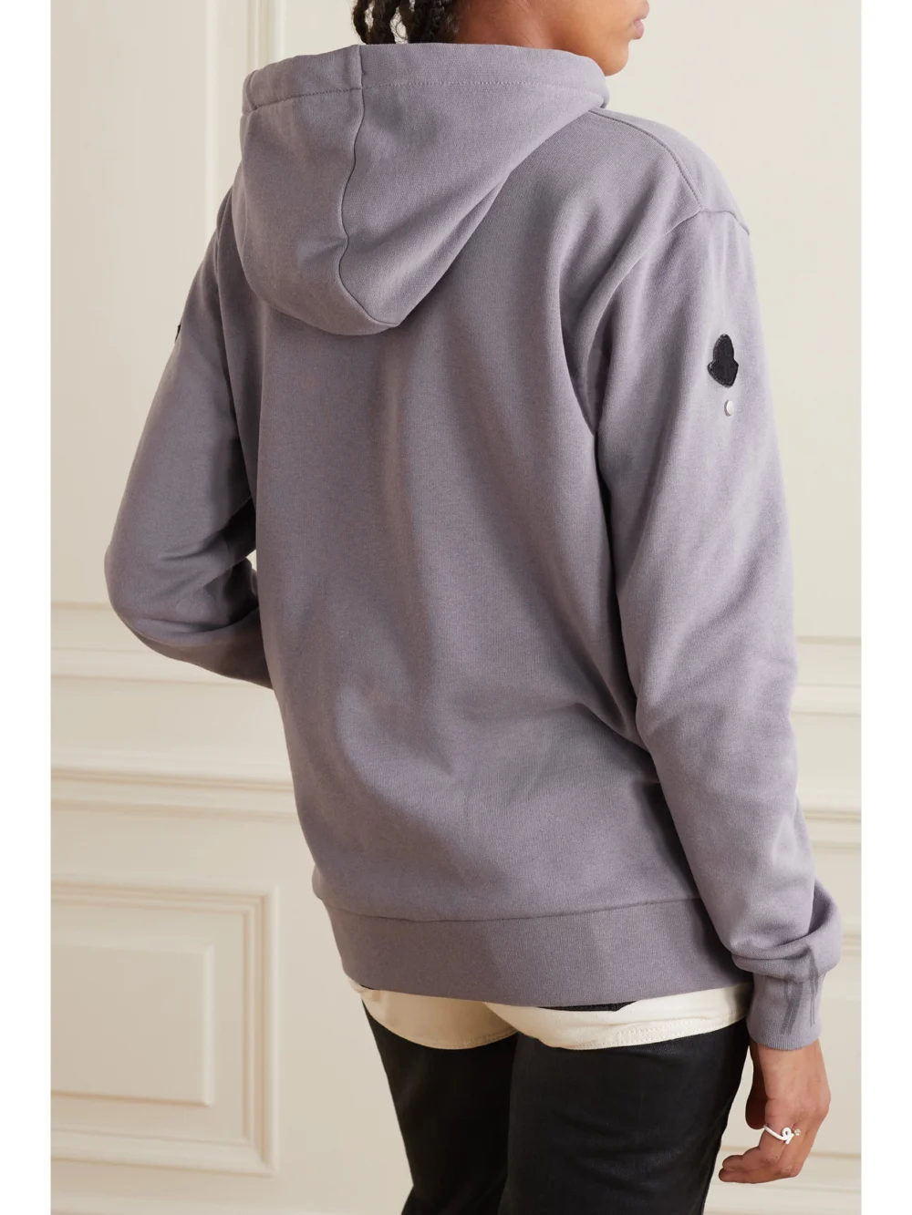 Back view of the Moncler Genius + 1017 Alyx 9sm Printed Cotton-blend Jersey Hoodie