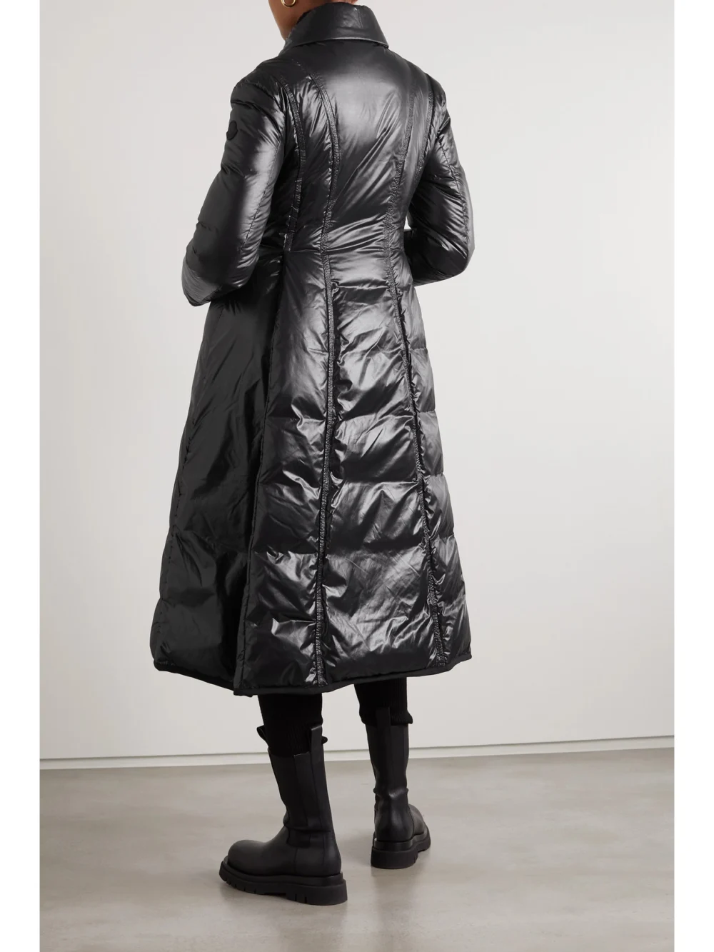 Back view of the Moncler Genius + 2 Moncler 1952 Liz Quilted Glossed-shell Down Coat