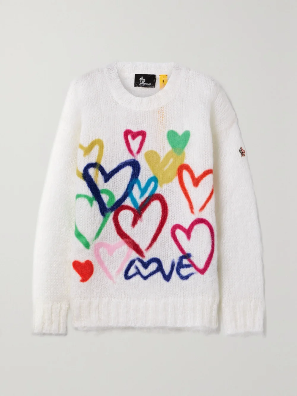 Moncler Genius + 3 Moncler Grenoble Oversized Printed Mohair-blend Sweater in white