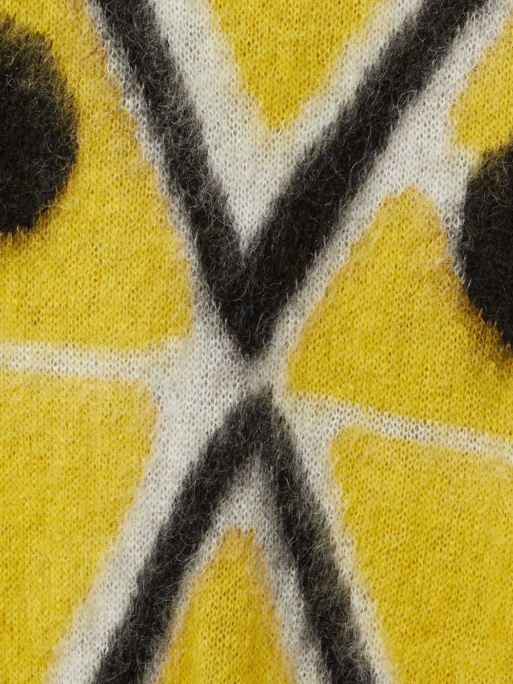 Close-up detail of the Moncler Genius + 3 Moncler Grenoble Oversized Shell-trimmed Jacquard-knit Mohair-blend Sweater
