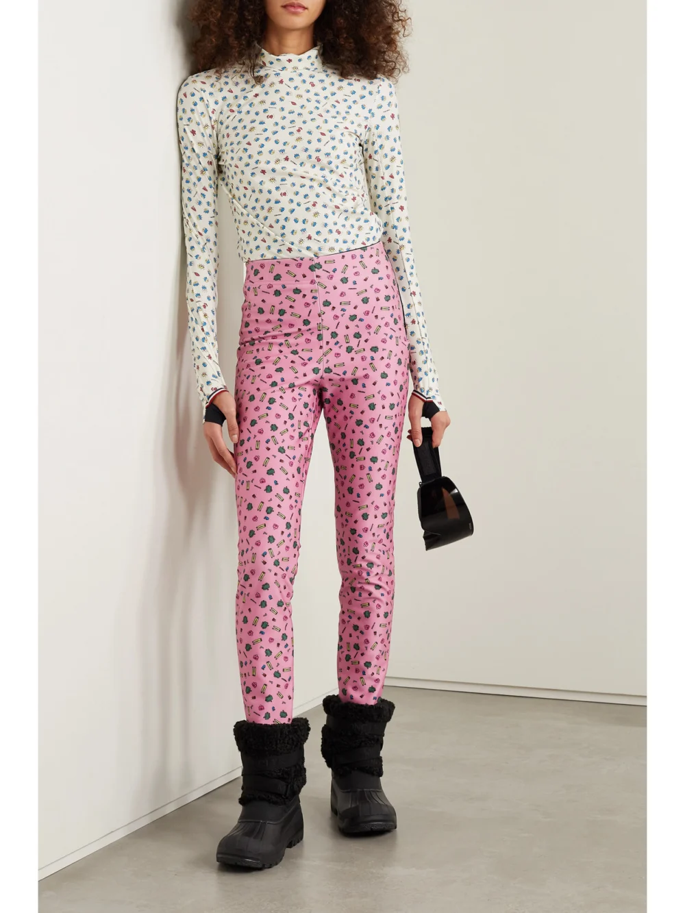 Moncler Genius + 3 Moncler Grenoble Printed Stretch-jersey Stirrup Pants, worn by a model