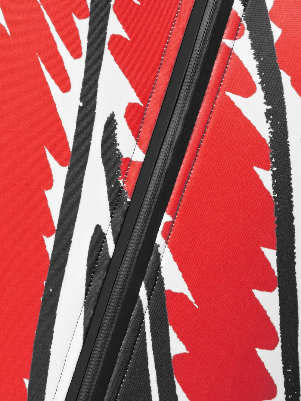 Close-up detail of the Moncler Genius + 3 Moncler Grenoble Tuta Printed Stretch-shell Ski Suit