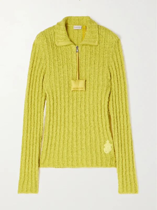 Moncler Genius + Jw Anderson Appliquéd Ribbed Cotton-blend Bouclé Sweater