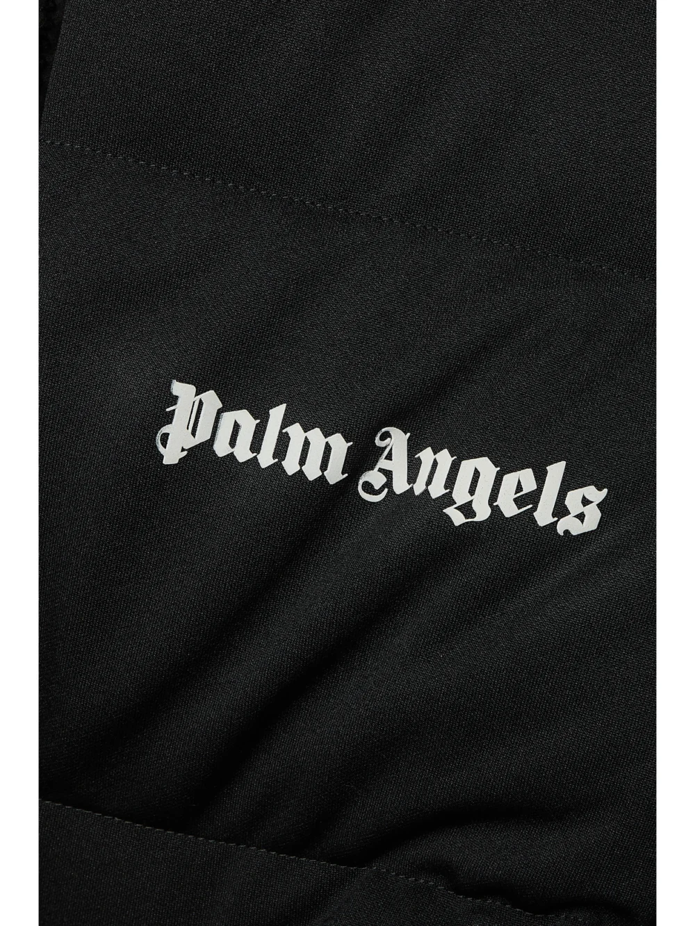 Close-up detail of the Moncler Genius + Palm Angels Rodman Striped Quilted Shell Down Jacket