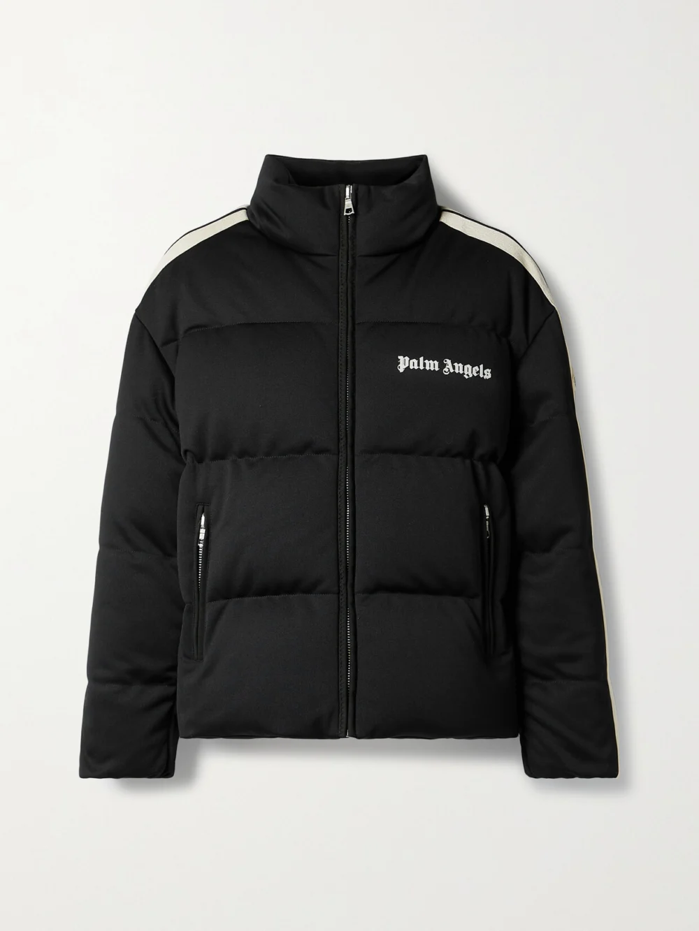 Moncler Genius + Palm Angels Rodman Striped Quilted Shell Down Jacket in black