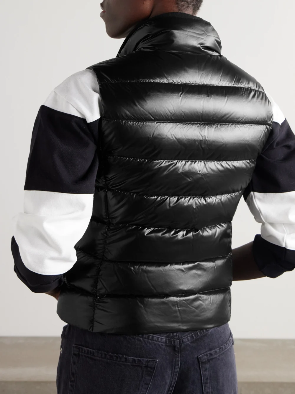 Back view of the Moncler Ghany Quilted Glossed-shell Down Vest