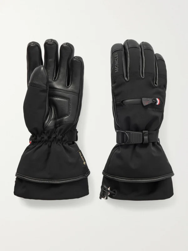 Moncler Grenoble Appliquéd Paneled Gore-tex® and Leather Gloves