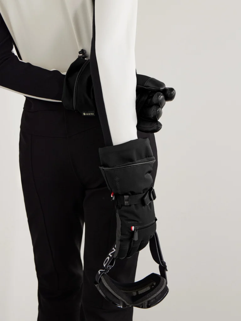 Moncler Grenoble Appliquéd Paneled Gore-tex® and Leather Gloves