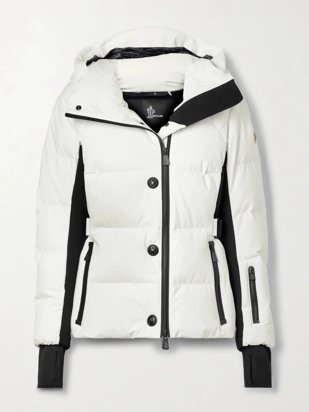 Moncler Grenoble Guyane Hooded Jersey-trimmed Quilted Shell Down Jacket in white