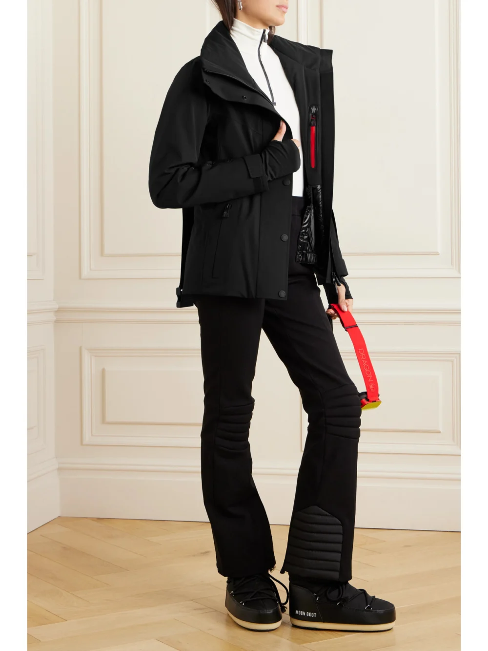 Moncler Grenoble Hainet Belted Stretch-twill Ski Jacket, worn by a model