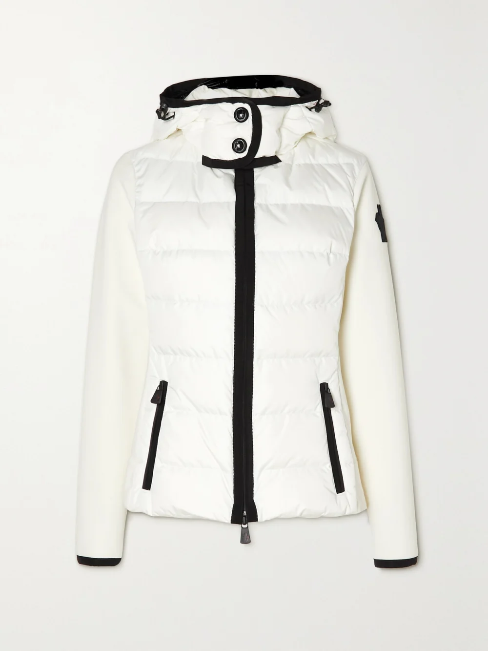 Moncler Grenoble Lamoura Hooded Grosgrain-trimmed Quilted Down Ski Jacket in white