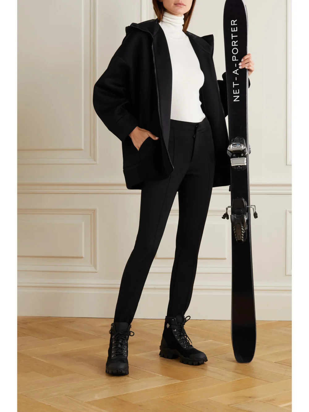 Moncler Grenoble Sportivo Stirrup Ski Pants, worn by a model