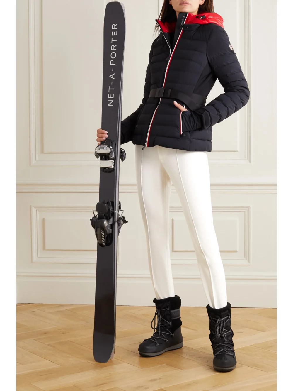 Moncler Grenoble Sportivo Stirrup Ski Pants, worn by a model