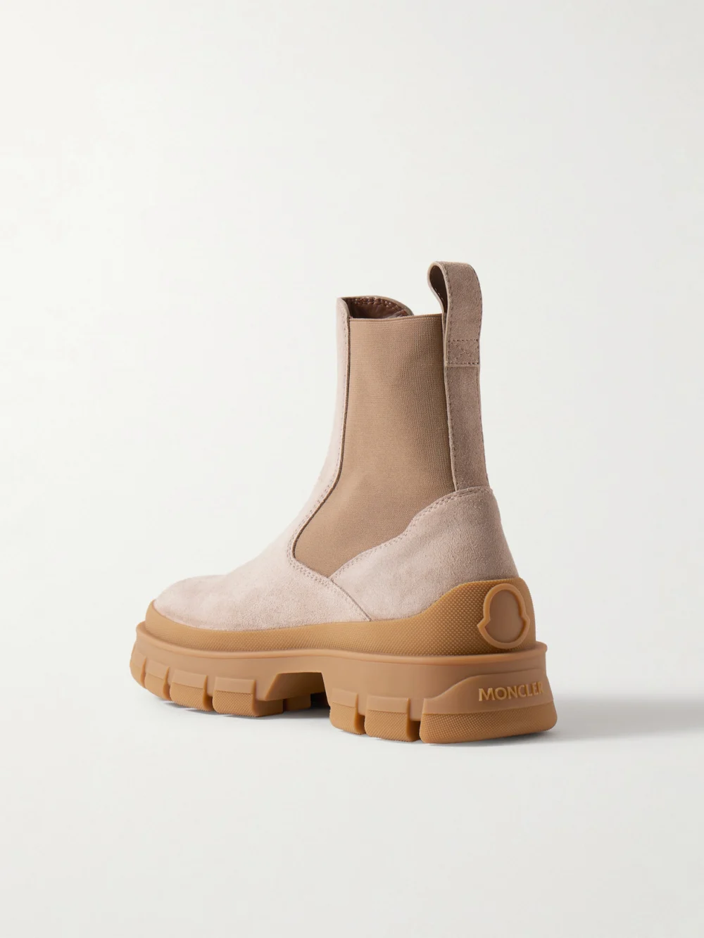 Back view of the Moncler Hevea Suede Chelsea Boots