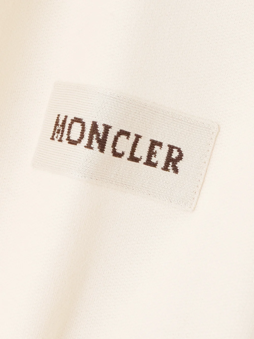Close-up detail of the Moncler Hooded Intarsia-knit Cotton-jersey Cardigan