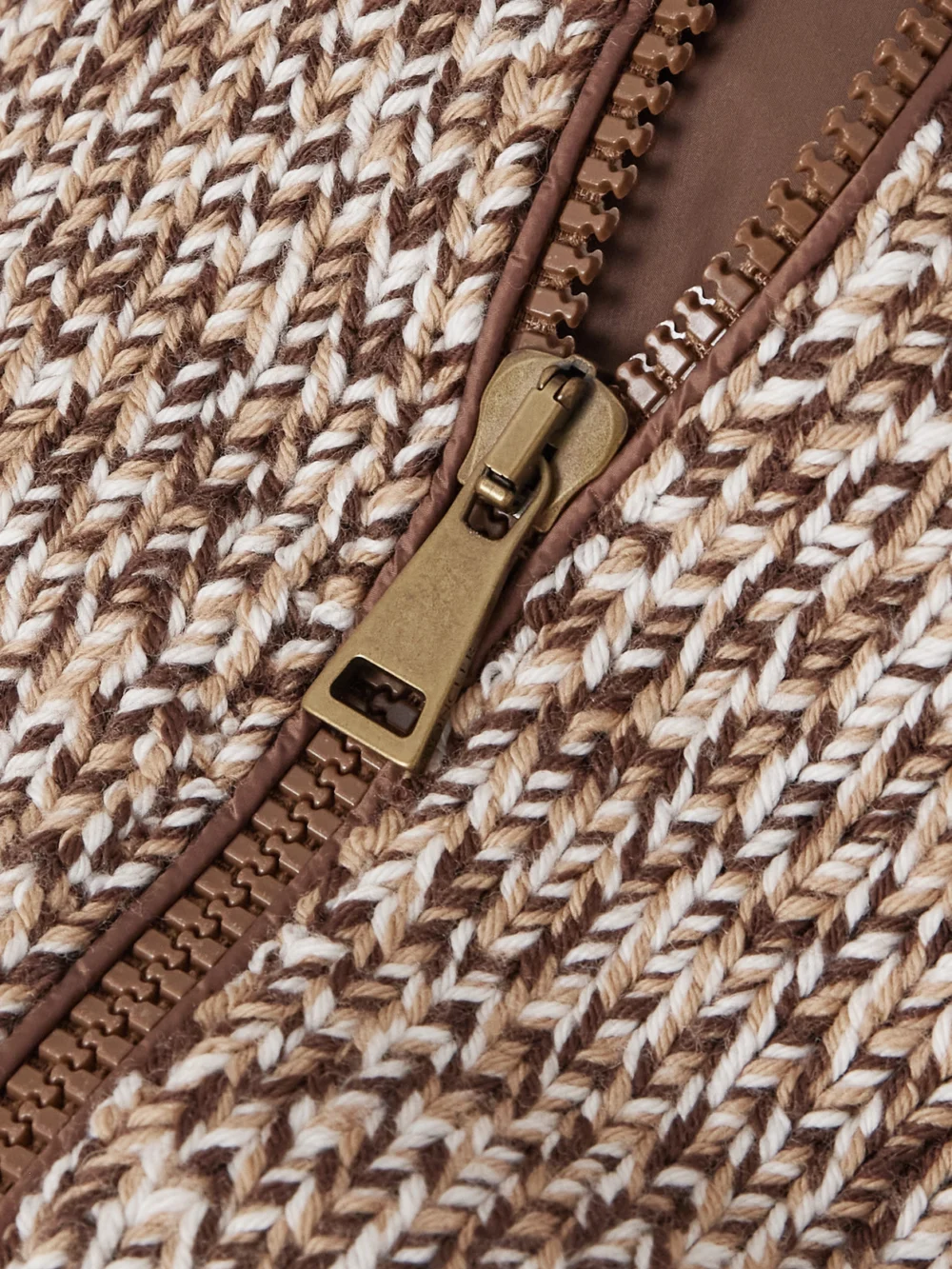 Close-up detail of the Moncler Hooded Quilted Shell-trimmed Wool Cardigan