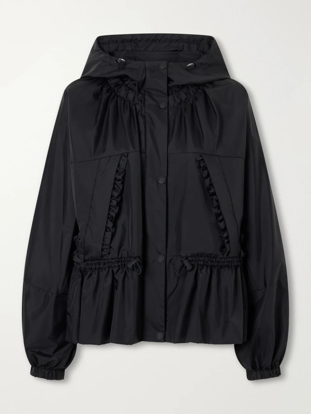 Moncler Imaginaire Ruffled Shell Jacket in black