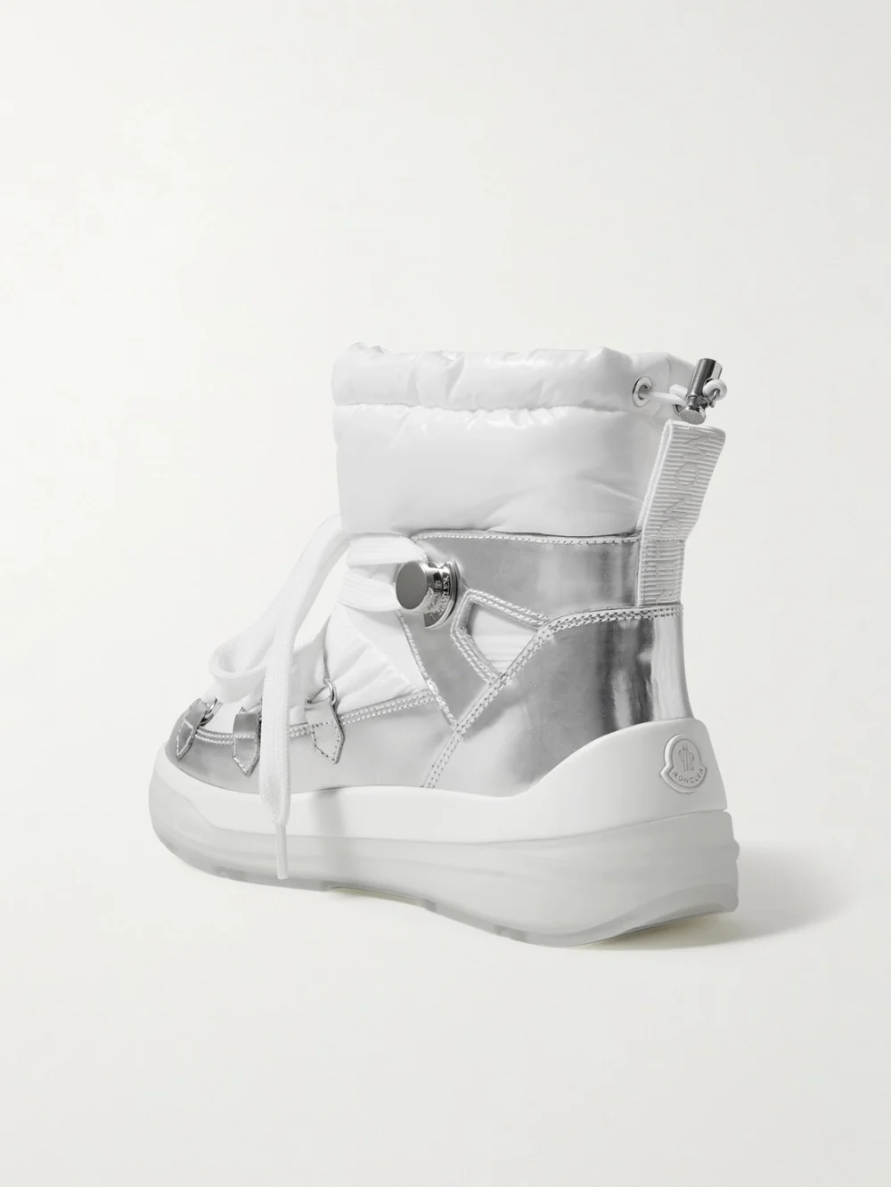 Back view of the Moncler Insolux Metallic Leather and Padded Shell Ankle Boots