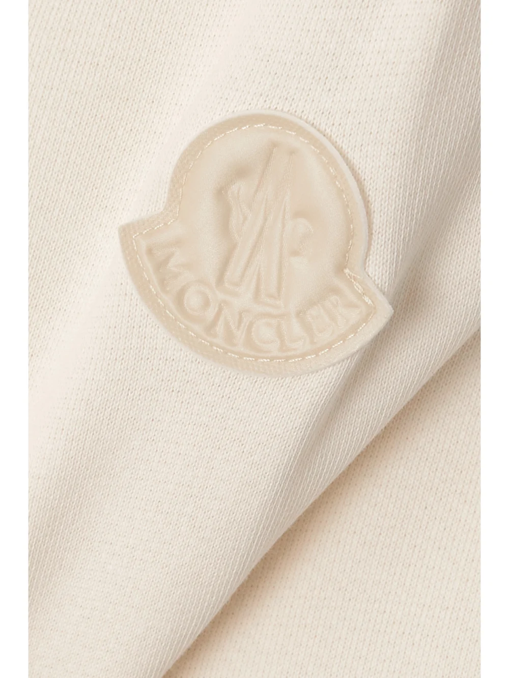 Close-up detail of the Moncler Lace-up Cotton-blend Jersey Hoodie