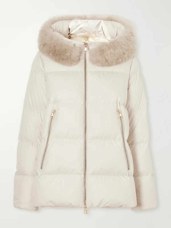 Moncler Laichefur Plush-trimmed Shell Quilted Down Jacket