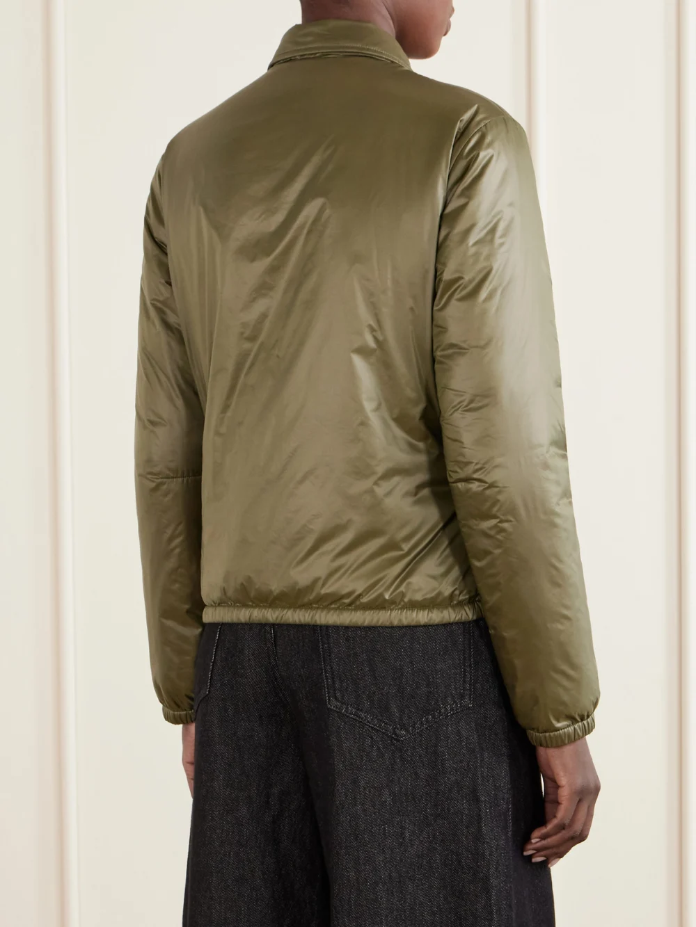 Back view of the Moncler Lanset Shell Down Jacket