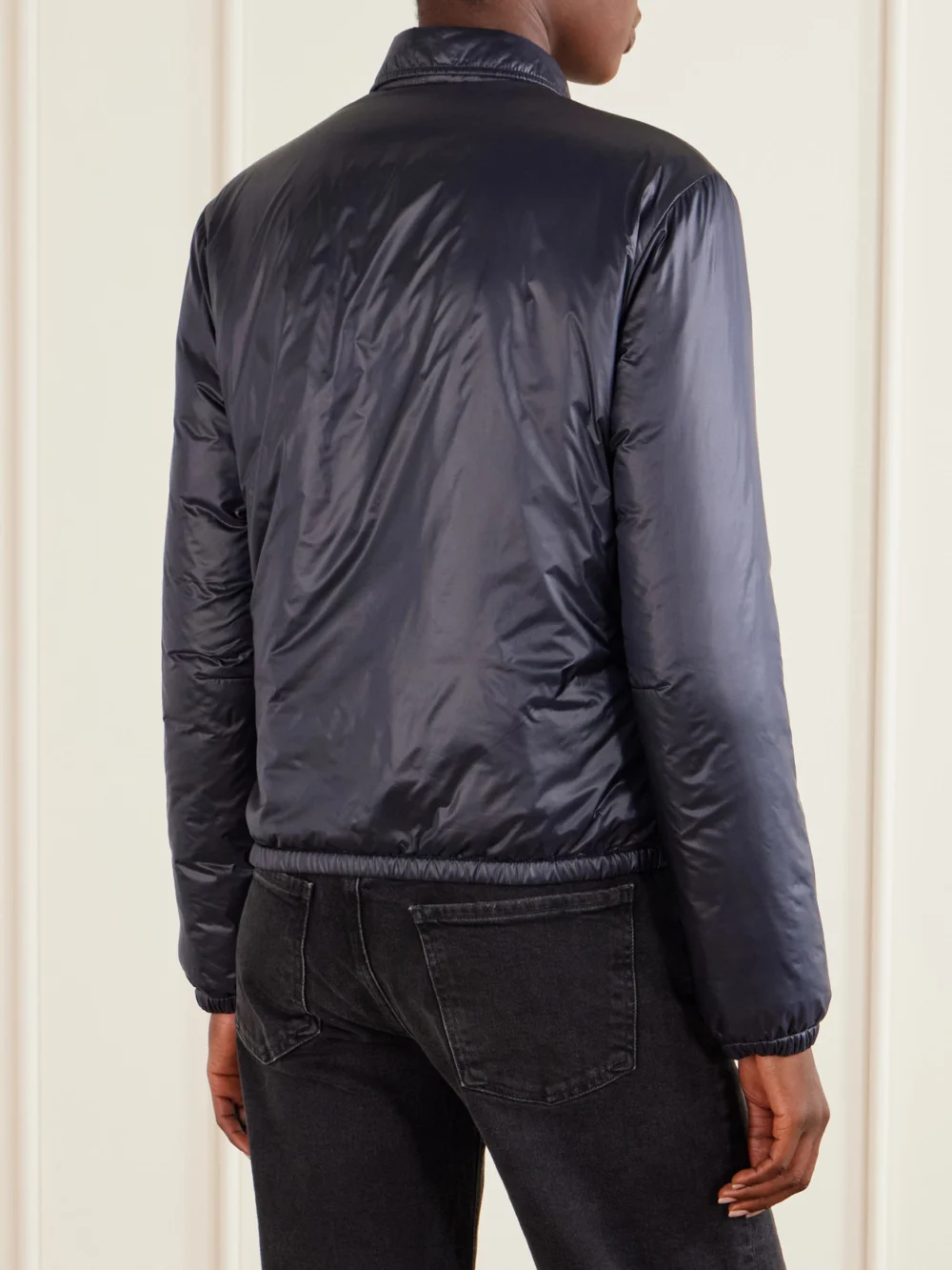 Back view of the Moncler Lanset Shell Down Jacket