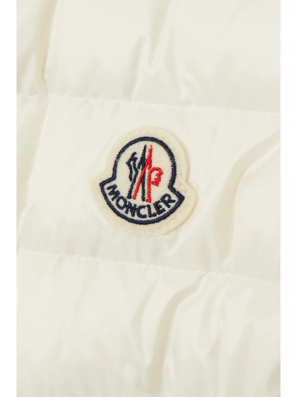 Close-up detail of the Moncler Liane Quilted Shell Down Vest